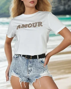 Royalfashion Damska bluzka z kolorowym printem i cekinami-M/L - 39 - Bluzki damskie Royalfashion Damska bluzka z kolorowym printem i cekinami-M/L - 39 - Bluzki damskie - miniaturka - grafika 1