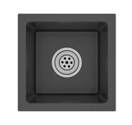 Zlewozmywaki - Elior Czarny kwadratowy zlewozmywak C8-F40 - miniaturka - grafika 1