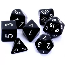 Komplet kości RPG. Matowe, czarne Rebel - Akcesoria do gier planszowych - miniaturka - grafika 1
