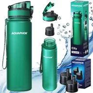 Butelki filtrujące - 3x filtr do wody + butelka filtrująca AQUAPHOR CITY 0,5L butelkowa zieleń - miniaturka - grafika 1