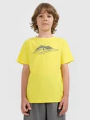 Koszulki dla chłopców - 4F T-shirt regular z nadrukiem chłopięcy - pomarańczowy 164 (13-14 lat) - miniaturka - grafika 1