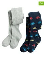 Rajstopy dziecięce - COOL CLUB Rajstopy (2 pary) w kolorze szaro-granatowym - miniaturka - grafika 1