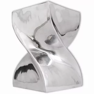 Vida Taboret/Stolik boczny o skręconym kształcie z aluminium srebrny V-243507 - Taborety i hokery - miniaturka - grafika 1