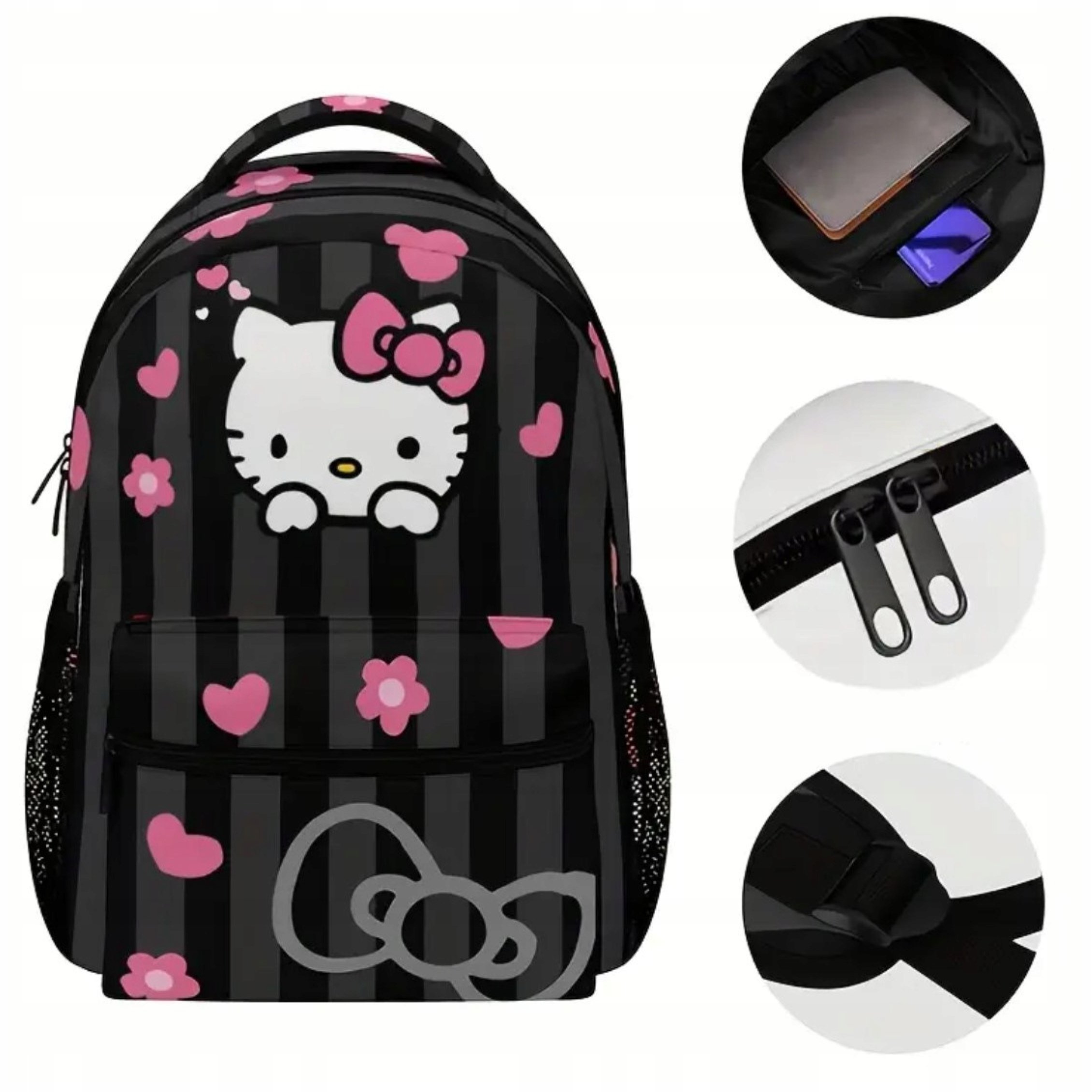 Plecak Hello Kitty Dla Dziewczynki Do Szkoły Czarny Lekki 40X30X13 CM