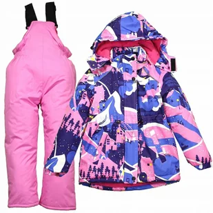 KOMBINEZON Zimowy KURTKA SPODNIE Szelki CIEPŁY 98 - Kombinezony dla dzieci - miniaturka - grafika 1