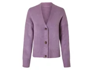 Swetry damskie - esmara® Damski kardigan na drutach, z dzianinowymi ściągaczami przy rękawach i dole. (Fioletowy, L (44-46)) - miniaturka - grafika 1