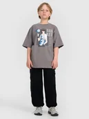 Spodnie i spodenki dla chłopców - 4F Spodnie casual cargo chłopięce - czarne 122 (6-7 lat) - miniaturka - grafika 1