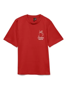 Vero Moda Koszulka w kolorze czerwonym - Koszulki i topy damskie - miniaturka - grafika 1