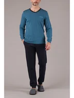 Piżamy męskie - maryplaid Piżama w kolorze granatowo-niebieskim - miniaturka - grafika 1