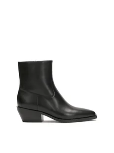 Klasyczne czarne kowbojki z gładkiej skóry - Kozaki damskie - miniaturka - grafika 1