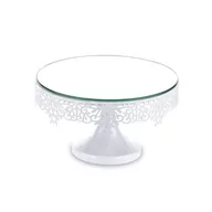 Tace i patery - Max-land PATERA BIAŁA METALOWA Z LUSTREM DUŻA 13,5x24cm 131471 - miniaturka - grafika 1