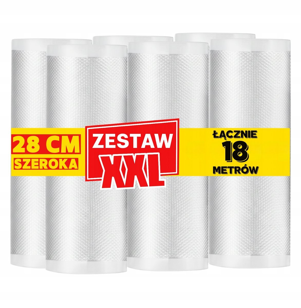 Rolka do zgrzewarki pakowania próżniowego 28cm x 18m folia moletowana rękaw