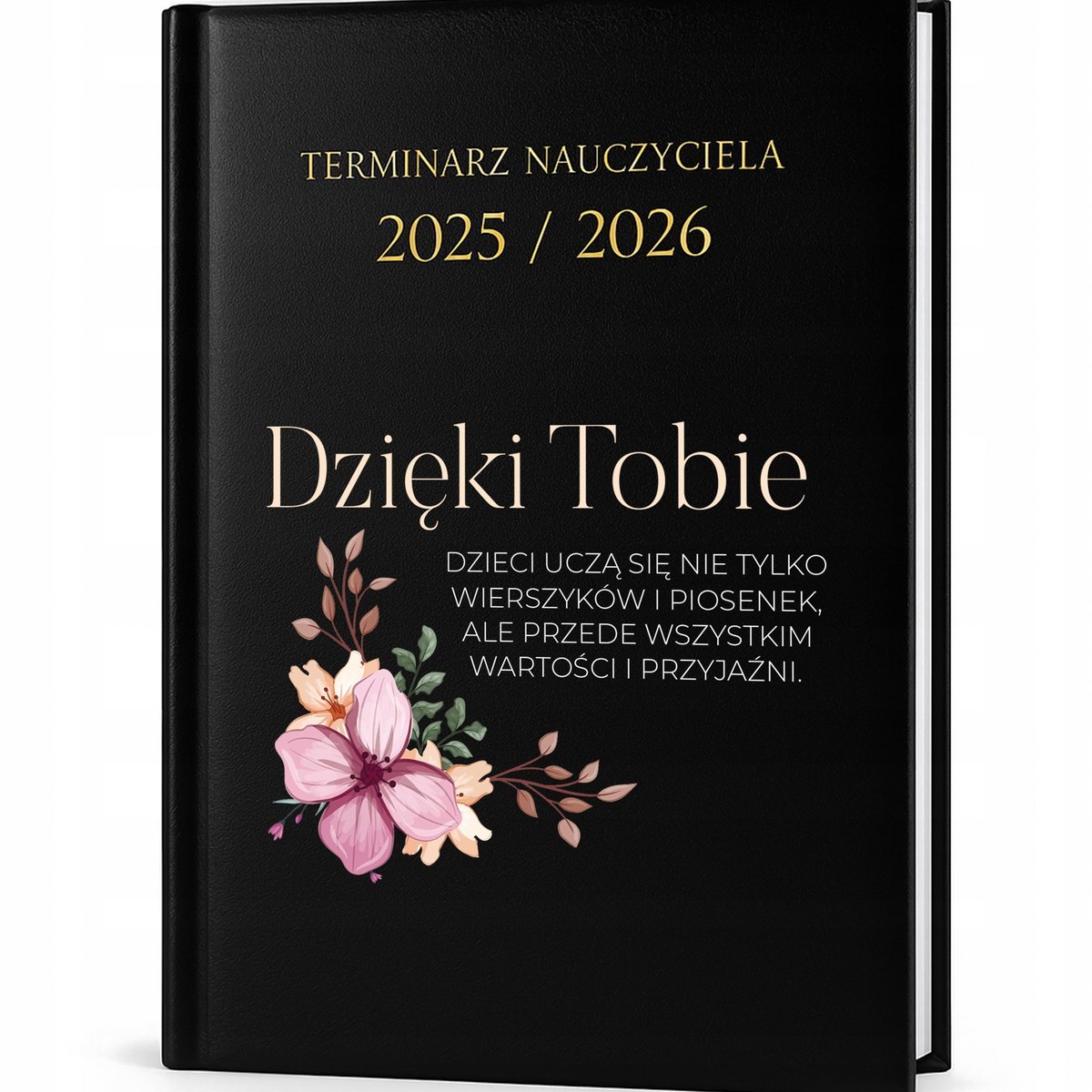 Kalendarz Nauczycielski Czarny 25/26 ZA TWOJE PODEJŚCIE DO DZIECI Prezent