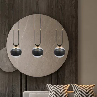 Emibig Glam lampa wisząca 3-punktowa czarna/stripe 1113/3 - Lampy sufitowe - miniaturka - grafika 2