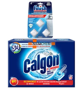 Calgon 3w1 Tabletki Odkamieniacz do Pralki + Finish Czyścik do Zmywarki Tabletki Czyszczące 3szt - Inne artykuły czyszczące - miniaturka - grafika 1