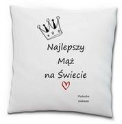 Gadżety dla niej i dla niego - Poduszka na Dzień Chłopaka Najlepszy Mąż na Świecie Poduszka-Podaj imię - miniaturka - grafika 1