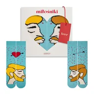 Skarpetki męskie - Skarpetki dla zakochanych (blondyn + ciemny blondyn) r.36-40 | 41-46 + pudełko - miniaturka - grafika 1