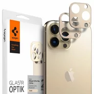 Pozostałe akcesoria do telefonów - Spigen 2x Oslona aparatu Optik.TR Camera Protector do Apple iPhone 13 Pro 13 Pro Max Gold AGL04034 - miniaturka - grafika 1