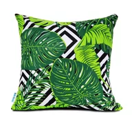 Poszewki na poduszki - Poszewka 40x40 bawełniana Green Leaves liście - miniaturka - grafika 1