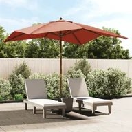 Parasole ogrodowe - vidaXL Parasol ogrodowy na drewnianym słupku, terakota, 300x300x273 cm - miniaturka - grafika 1