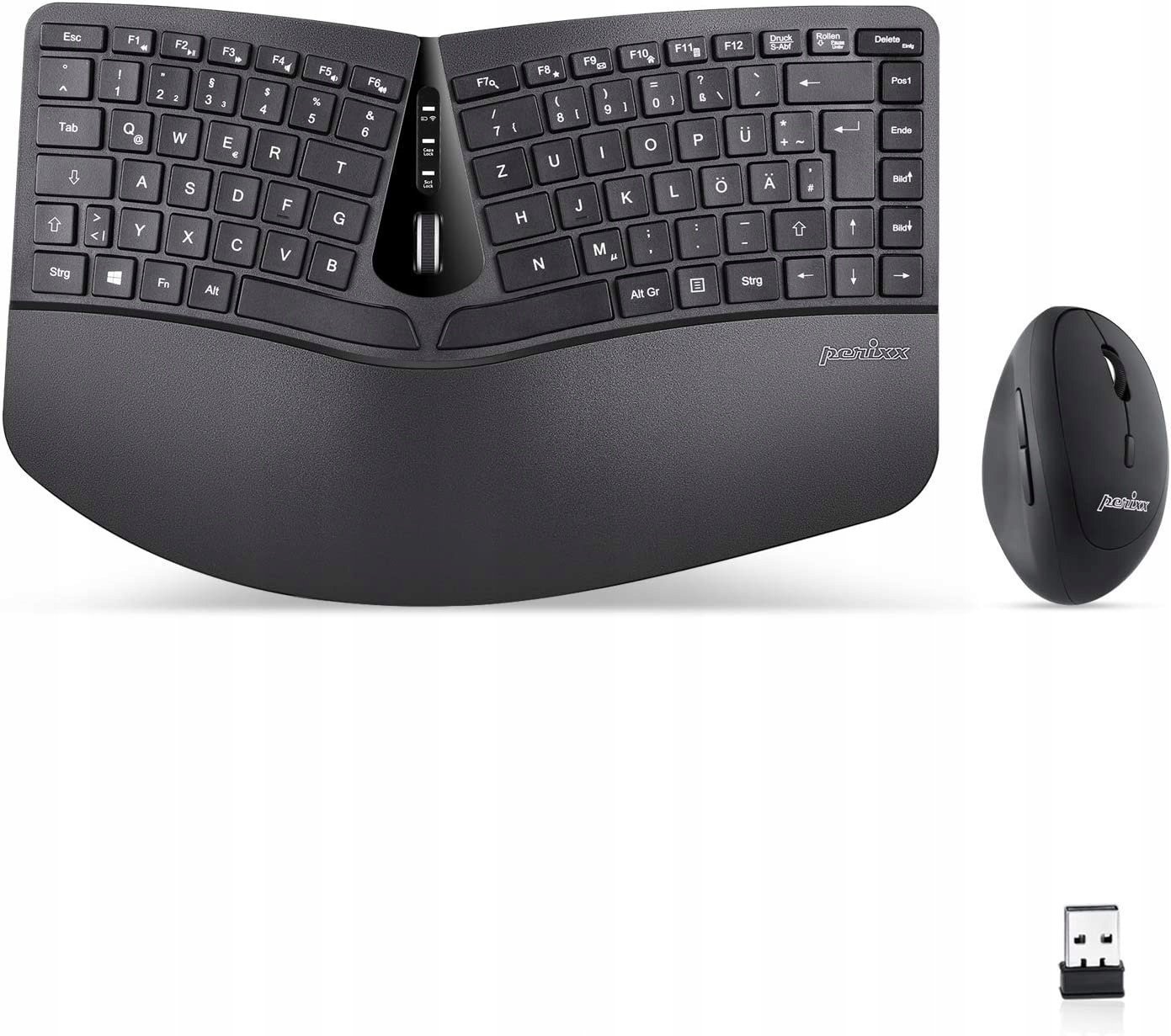 Perixx PERIDUO-606B DE keyboard and mouse value kit 2.4 GHz wireless black 57215H