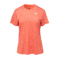 Koszulki i topy damskie - Damska Koszulka z krótkim rękawem UNDER ARMOUR TECH SSC- TWIST 1384230-847 – Pomarańczowy - miniaturka - grafika 1