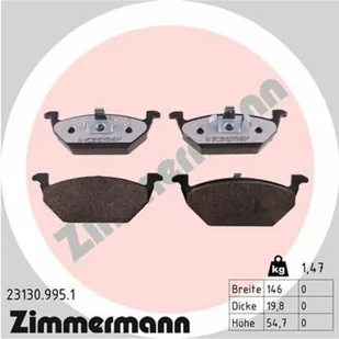 Klocki hamulcowe - komplet ZIMMERMANN 23130.995.1 - Klocki hamulcowe - miniaturka - grafika 1