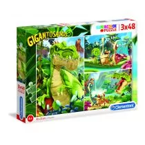 Clementoni Puzzle 3x48 Super Kolor Gigantosaurus - Puzzle - miniaturka - grafika 1