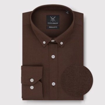 Brązowa gładka koszula męska Pako Lorente roz. L