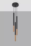 Lampy sufitowe - Sollux Lighting Lampa wisząca MOZAICA 3P czarny/miedź - miniaturka - grafika 1