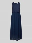 Sukienki - Długa sukienka z koronką i wycięciem z tyłu - miniaturka - grafika 1