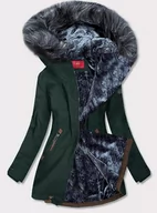 Kurtki damskie - WODOODPORNA PARKA DAMSKA ZIELONO-SZARA (M-923) - LHD - miniaturka - grafika 1