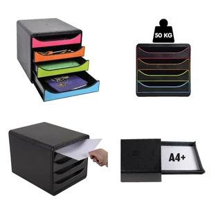 Organizer z 4 szufladkami na biurko Aquarel - Niszczarki - miniaturka - grafika 1