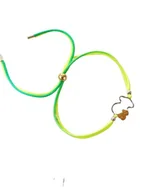 Bransoletki - Bransoletka Ombre Żółty Neon Miś Sznurek Stal - miniaturka - grafika 1