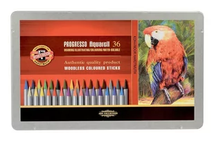 Koh-I-Noor Kredki Progresso Aquarell 36 kolorów kasetka metalowa - Kredki, ołówki, pastele i pisaki - miniaturka - grafika 2