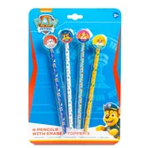 Przybory szkolne - Ołówek z gumką Psi Patrol op.4 szt. 712085 - miniaturka - grafika 1