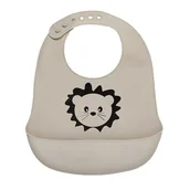 Śliniaki i fartuszki - Nuuroo śliniak silikonowy z kieszonką dla niemowlaka LION Cobblestone - miniaturka - grafika 1