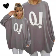 Bluzki damskie - DŁUŻSZA BLUZKA TUNIKA duży rozmiar cyrkonie BAWEŁNA cudo 50 52 5XL 6XL 122 - miniaturka - grafika 1