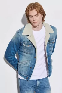 Wrangler 124Mj Sherpa Męska Kurtka Jeansowa Gold W4Ms1027I-4Xl - Kurtki męskie - miniaturka - grafika 1