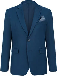 MARYNARKA MĘSKA JY9190 BLUE NIEBIESKA - Marynarki męskie - miniaturka - grafika 1