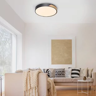 Paul Neuhaus Q-BILA lampa sufitowa LED, czarna/dąb - Lampy sufitowe - miniaturka - grafika 1