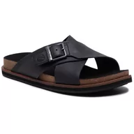 Klapki i japonki damskie - Timberland Klapki Amalfi Vibes Cross Slide TB0A2B65015 Black Leather - miniaturka - grafika 1