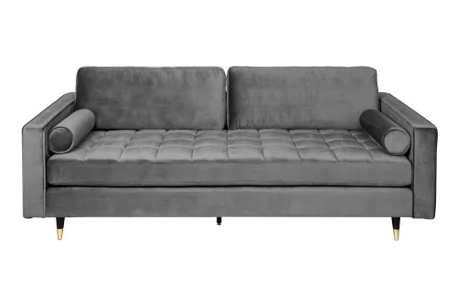 Invicta Interior Sofa cozy velvet 225 cm szary aksamit 39846