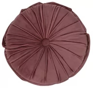 Poduszki dekoracyjne - Poduszka różowa welurowa okrągła z guzikiem - miniaturka - grafika 1