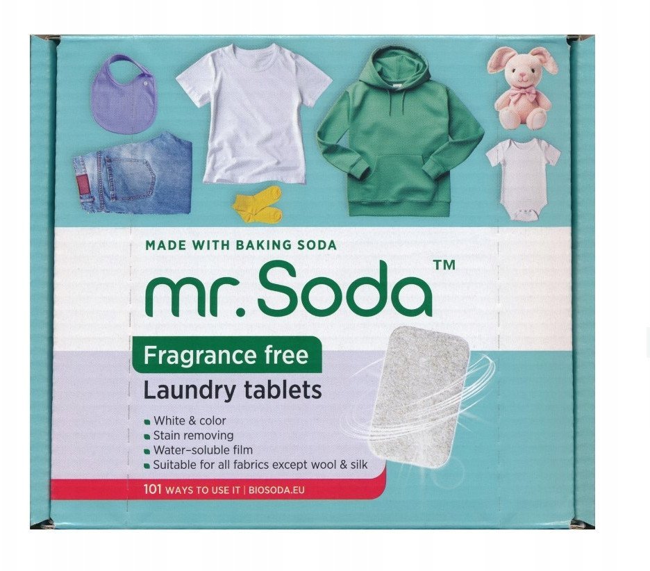 Soda Laundry tablets FRAGRANCE FREE, 30 pcs x 25 g mr. Soda