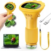 Mikroskopy i lupy - ZESTAW MIKROSKOP CYFROWY LED EKRAN HD 2MP 1000X EDUKACYJNY KIESZONKOWY USB - miniaturka - grafika 1
