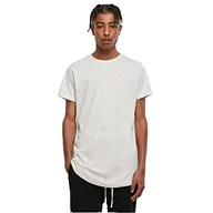 Koszule męskie - Urban Classics Męski T-Shirt Shaped Long Tee jednokolorowy, długi krój, męska koszula, dostępna w wielu różnych kolorach, rozmiary XS- 5XL, jasnoszary, S - miniaturka - grafika 1