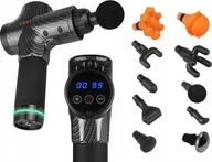 Masażery - Masażer LTC MASAŻER Pistolet do masażu LTC z zestawem 10 końcówek Czarny/Karbon - miniaturka - grafika 1