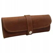 Piórniki - Etui na długopisy Piórnik skórzany tuba futerał Brązowy Parker Quality - miniaturka - grafika 1