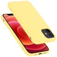 Etui i futerały do telefonów - Pokrowiec Do Apple iPhone 12 MINI Etui w LIQUID ŻÓŁTY TPU Silikon Case Cover Obudowa Ochronny Cadorabo - miniaturka - grafika 1